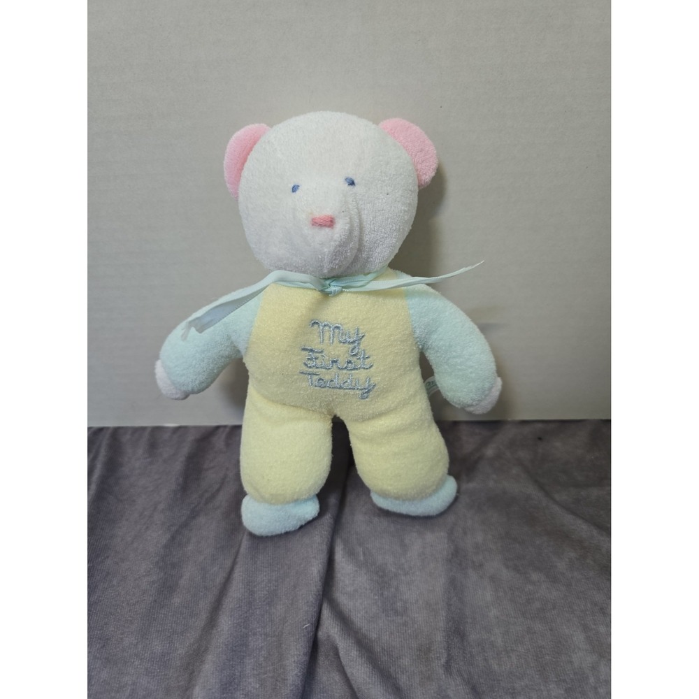 Bantam Pastel "My First Teddy" Bear Plush Terrycloth No Rattle  Vintage